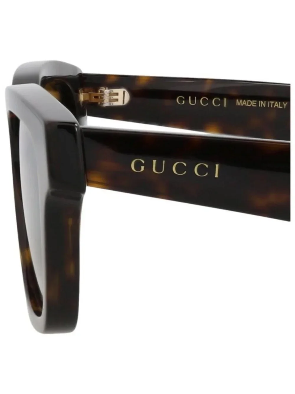 New Gucci Mens Square/Rectangle Havana Havana Gold Fashion Designer Sunglasses